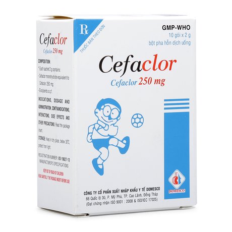 Cefaclor 250mg Domesco (H/10 gói/2g)