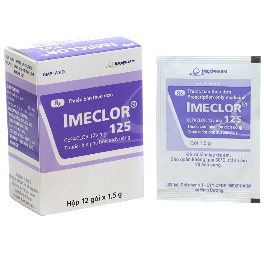 Imeclor Cefaclor 125mg Imexpharm (H/12gói/1.5g) 