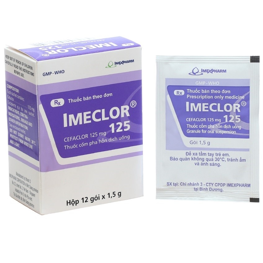 Imeclor Cefaclor 125mg Imexpharm (H/12gói/1.5g) date 08/2025