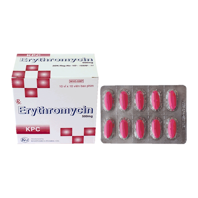 Erythromycin 500mg Khánh Hòa (H/100v)