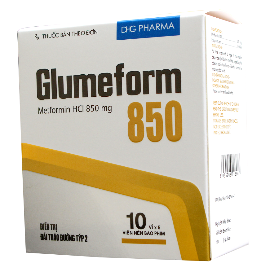  Glumeform Metformin 850mg Hậu Giang (H/50v)