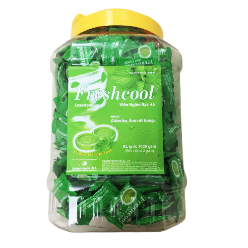Freshcool kẹo ngậm bạc hà Golden health USA (Lọ/500v)