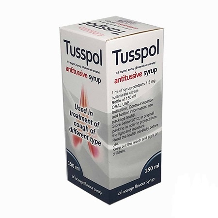 Tusspol Antitussive siro ho Polfarmex Ba Lan (Lọ/150ml) Date 06/2025