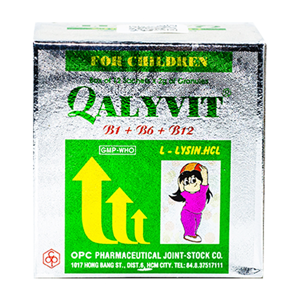 Qalyvit B1 B6 B12 cốm TE OPC (H/12gói/2g)