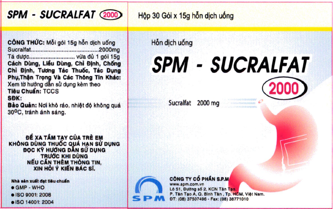 Hỗn Dịch Uống SPM Sucralfat 2000mg (H/30g/15g)