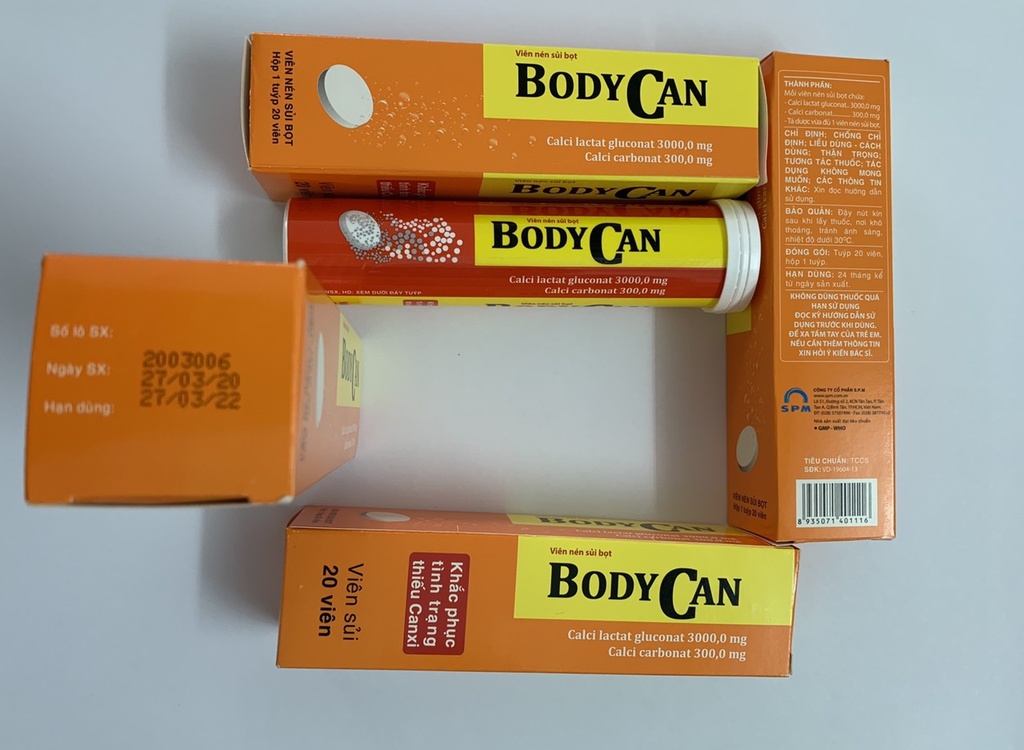 Bodycan Sủi Bổ Sung Canxi SPM (Tuýp/20v)