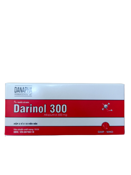 Darinol Allopurinol 300mg Đà Nẵng (H/20v)