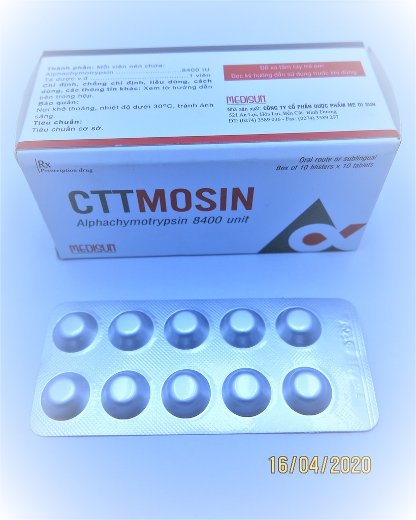 Cttmosin Alphachymotrypsin 8400 Unit Medisun (H/100v)