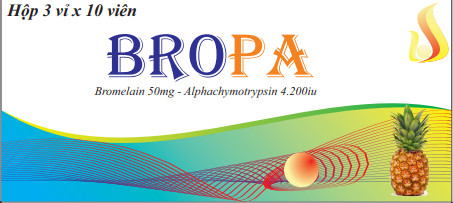 Bropa Bromelain 50mg Alphachymotrypsin 4200IU Vân Tiên (H/30v)