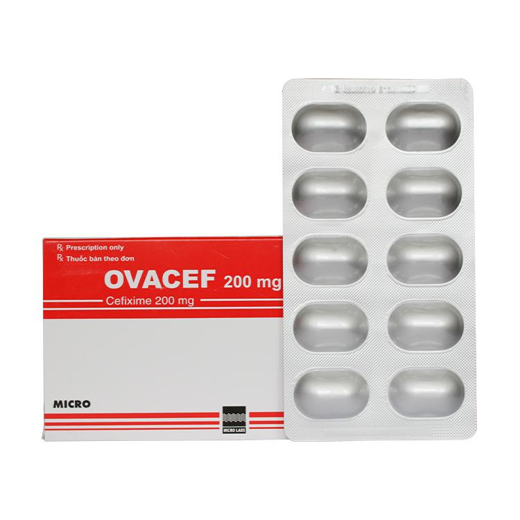 Ovacef Cefixim 200 mg Micro Ấn Độ (H/10v)