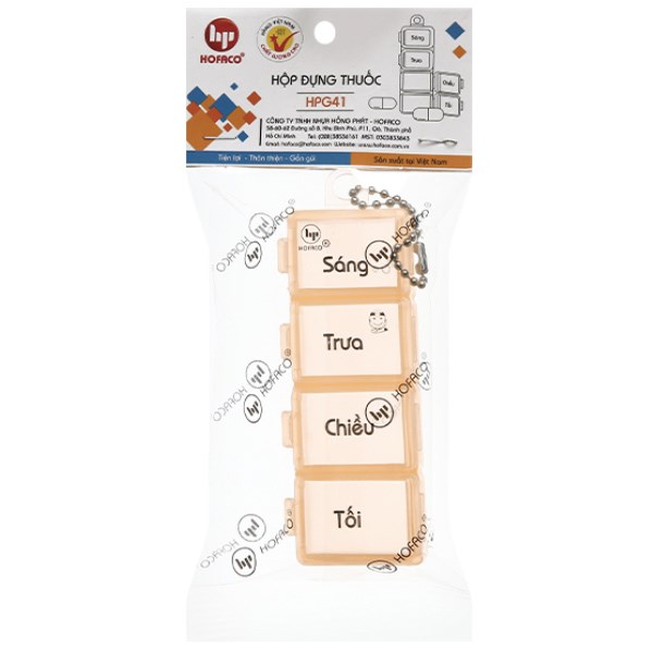 Hộp nhựa đựng chia liều thuốc sáng trưa chiều tối