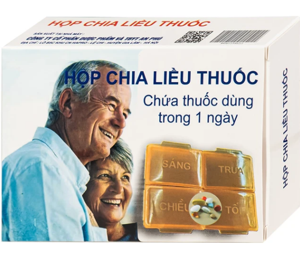 Hộp nhựa đựng chia liều thuốc sáng trưa chiều tối