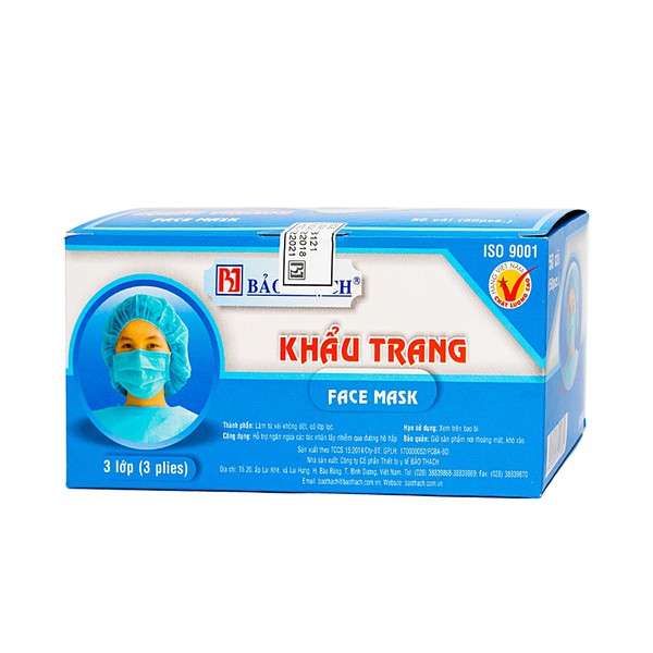 Khẩu trang y tế Medical mask 3 lớp Bảo Thạch (H/50cái)