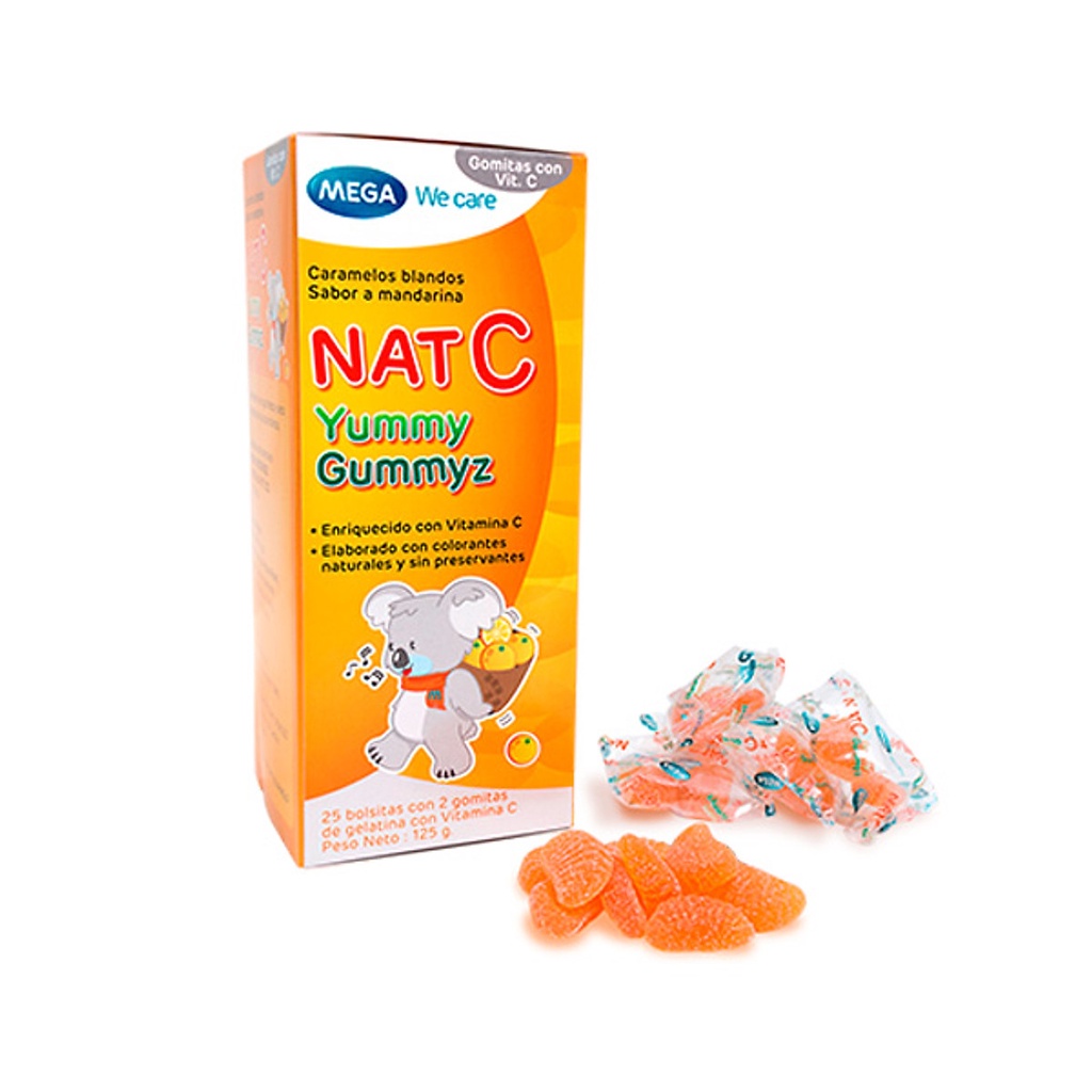 Nat C Yummy Gummyz kẹo dẻo Mega (H/25gói/2v)