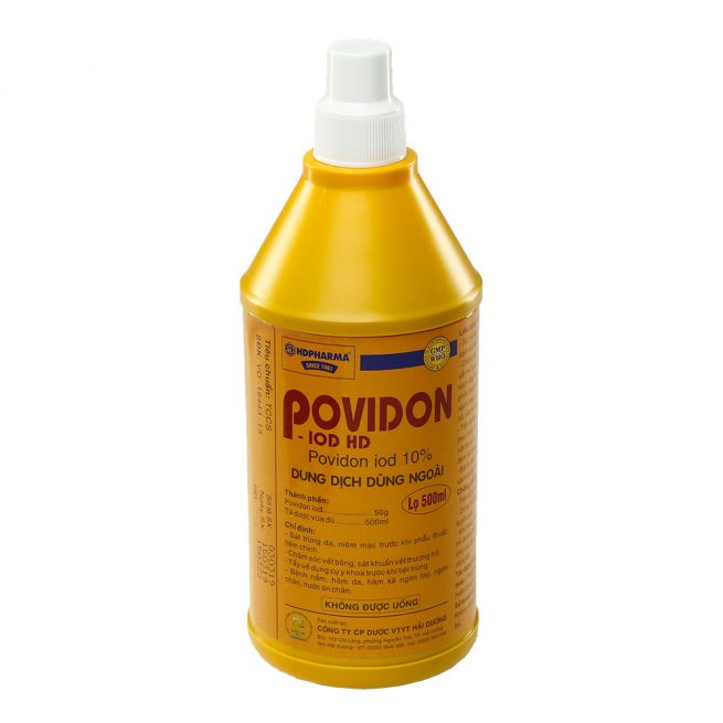 Povidon iod HD 10% Hải Dương (Chai/500ml)