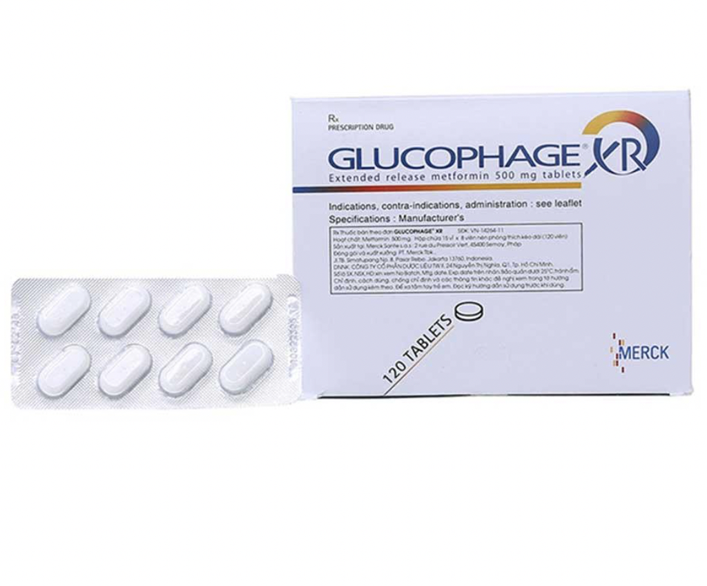 Glucophage XR Metformin 500mg Merck (H/120v)