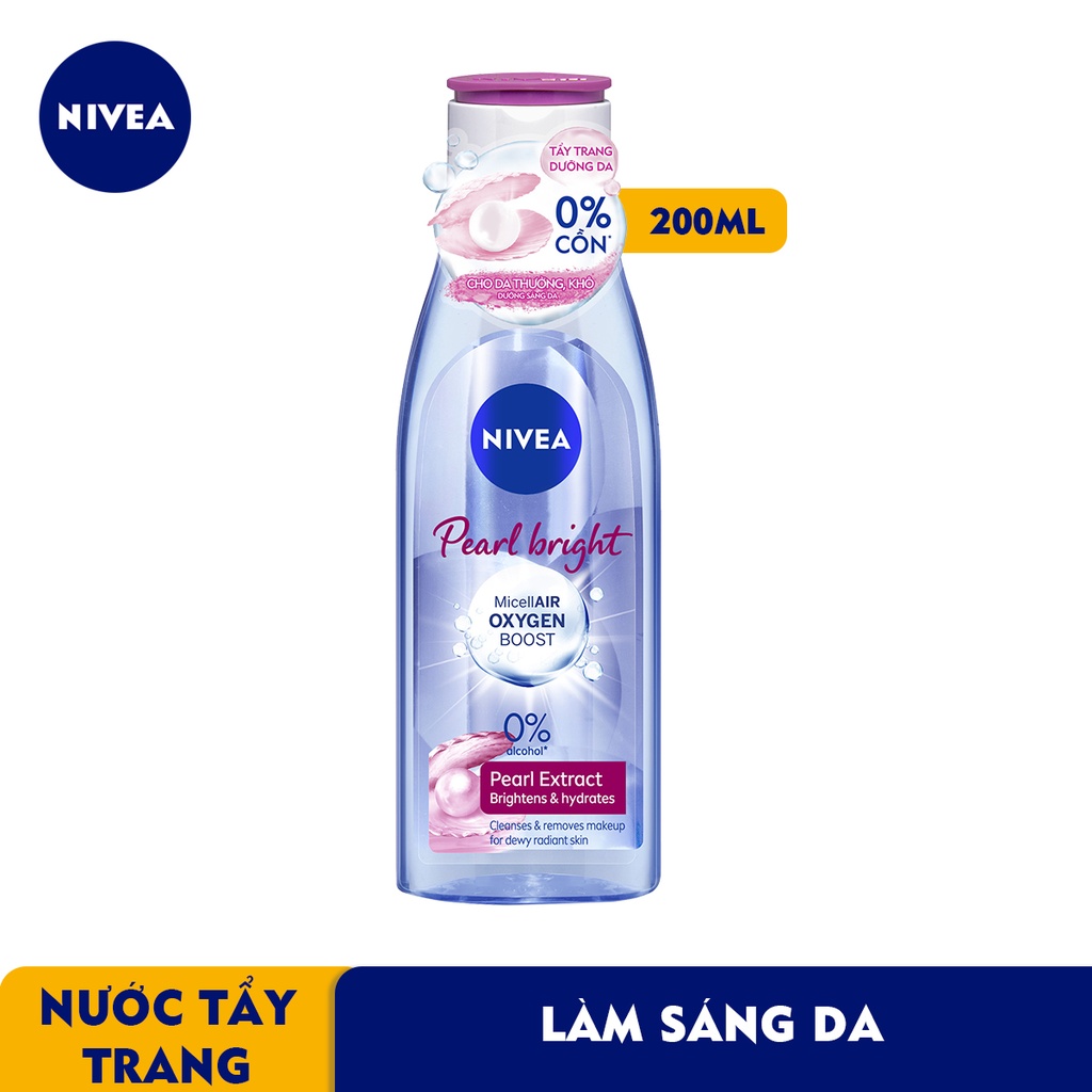 Nivea Tẩy Trang Pearl bright Nắp Hồng (Chai/200ml)