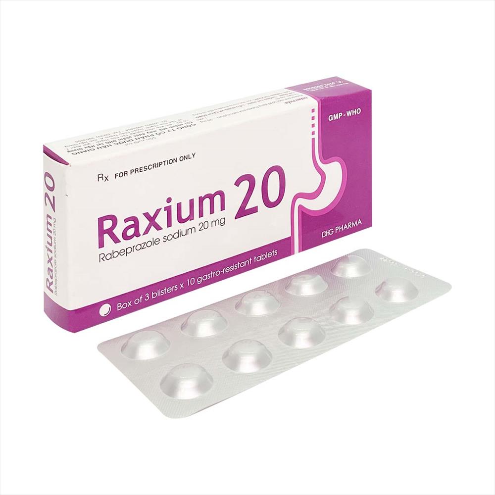 Raxium rabeprazol 20mg DHG Hậu Giang (H/30v)