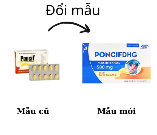 Poncif  Mefenamic Acid 500mg DHG Hậu Giang (H/30v)