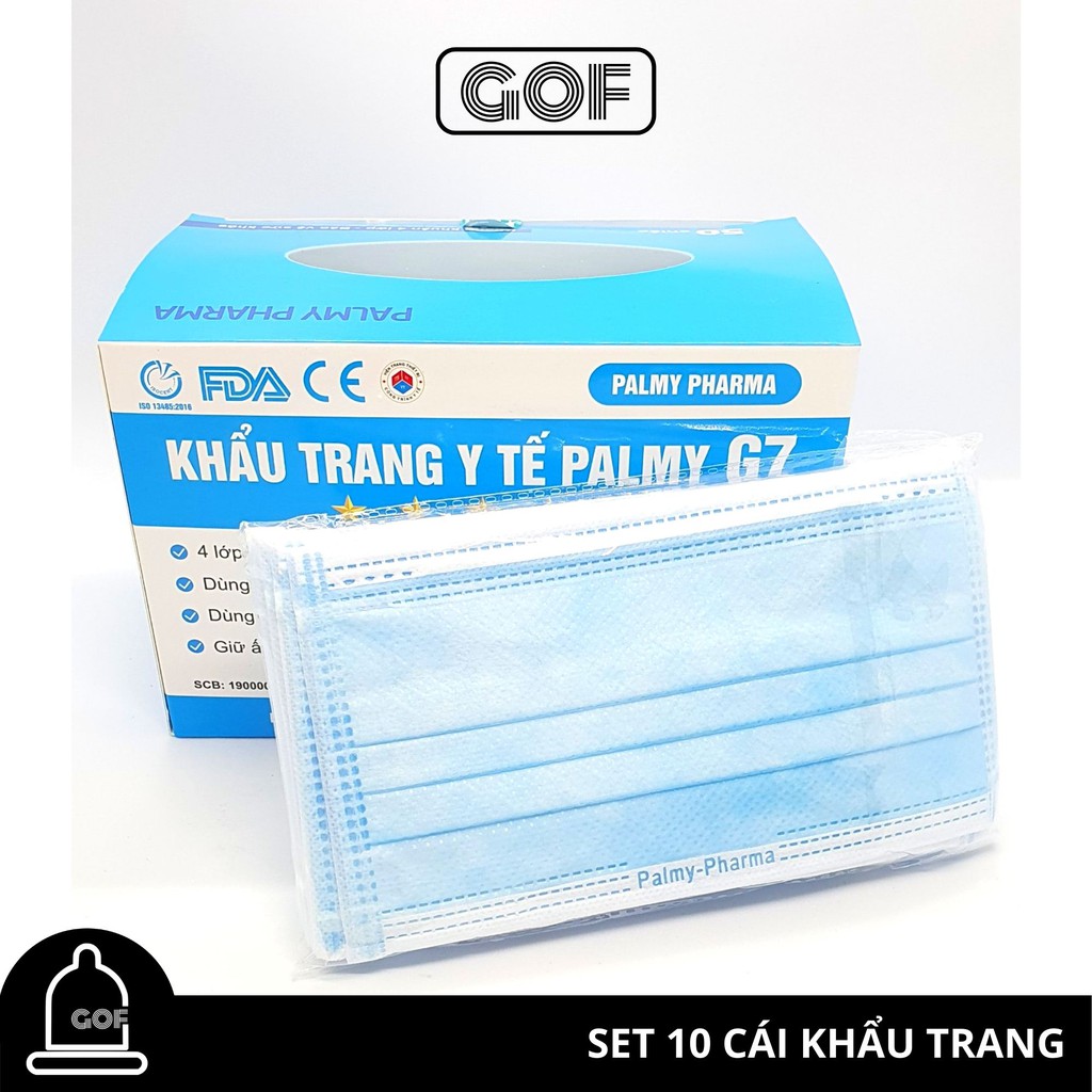 Khẩu trang y tế 4 lớp palmy G7 màu trắng ( Hộp 50 cái)