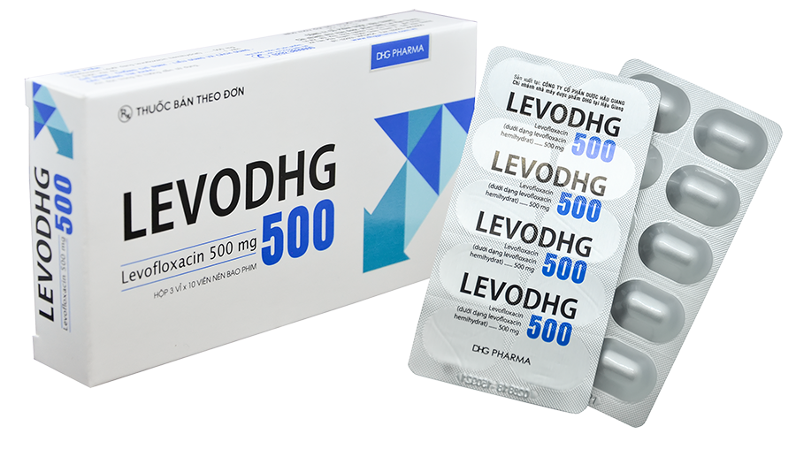 LevoDHG Levofloxacin 500mg DHG Hậu Giang (H/30v)