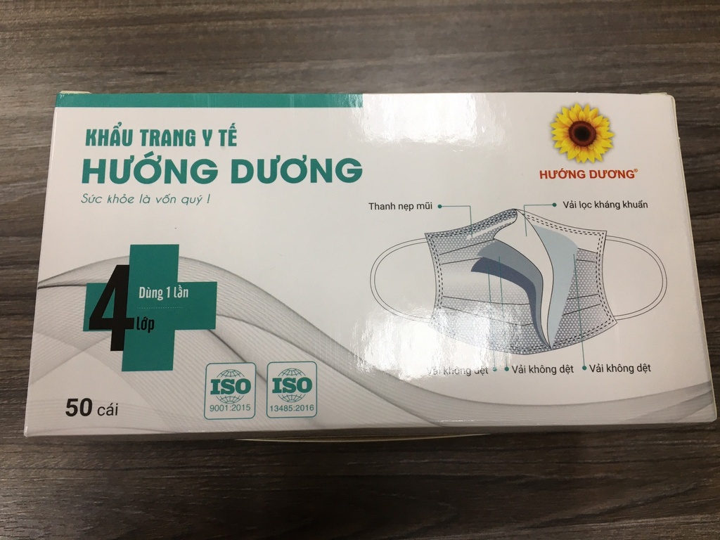 Khẩu Trang Y Tế Hướng Dương Trắng 4 Lớp (H/50cái)