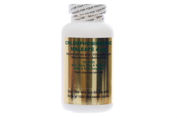 Clorpheniramin Maleat 4mg Robinson Pharma (Lọ/1000v)