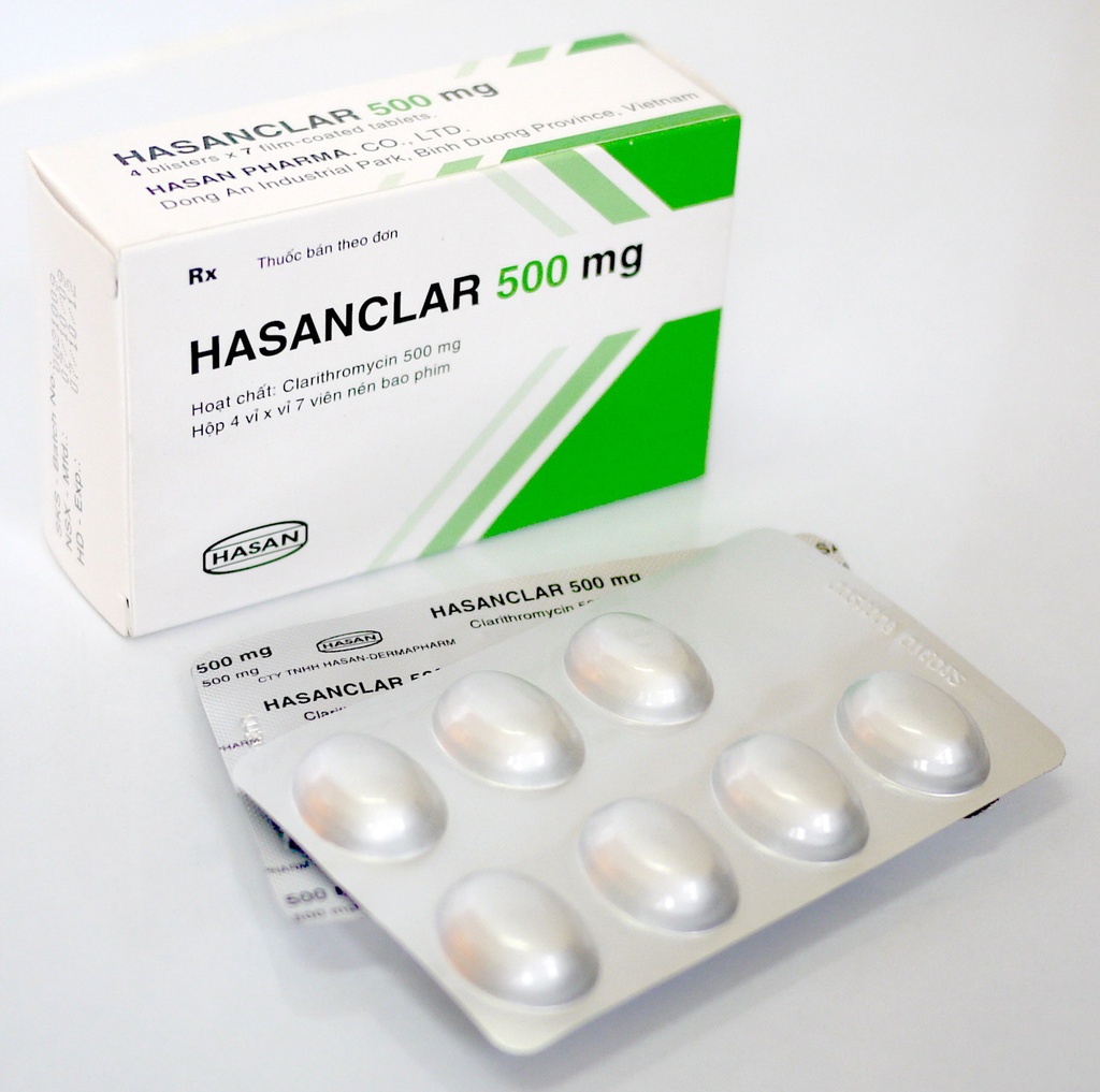 Hasanclar Clarithromycin 500mg Hasan Dermapharm (H/28v)