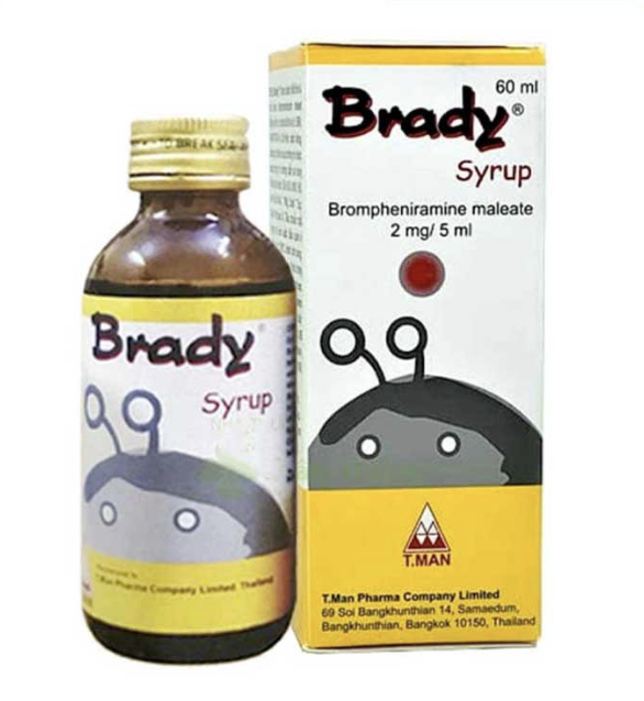 Brady Syrup Brompheniramine Maleate 2mg/5ml Thái Lan (Lọ/60ml)