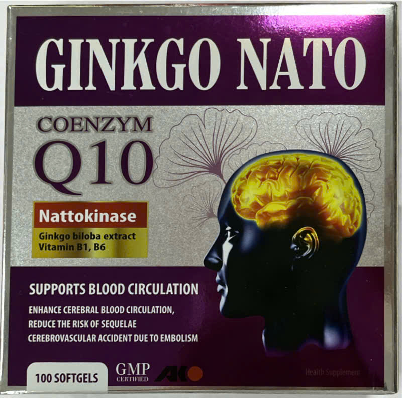 Ginkgo Nato Coenzym Q10 Nattokinase Akopha (H/100v) (Tím )