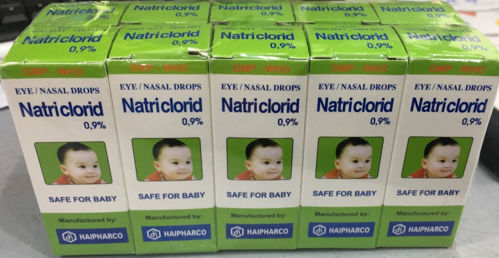 Natri Clorid 0.9% nhỏ mắt Hải Phòng (Cọc/10 lọ/10ml) đắt