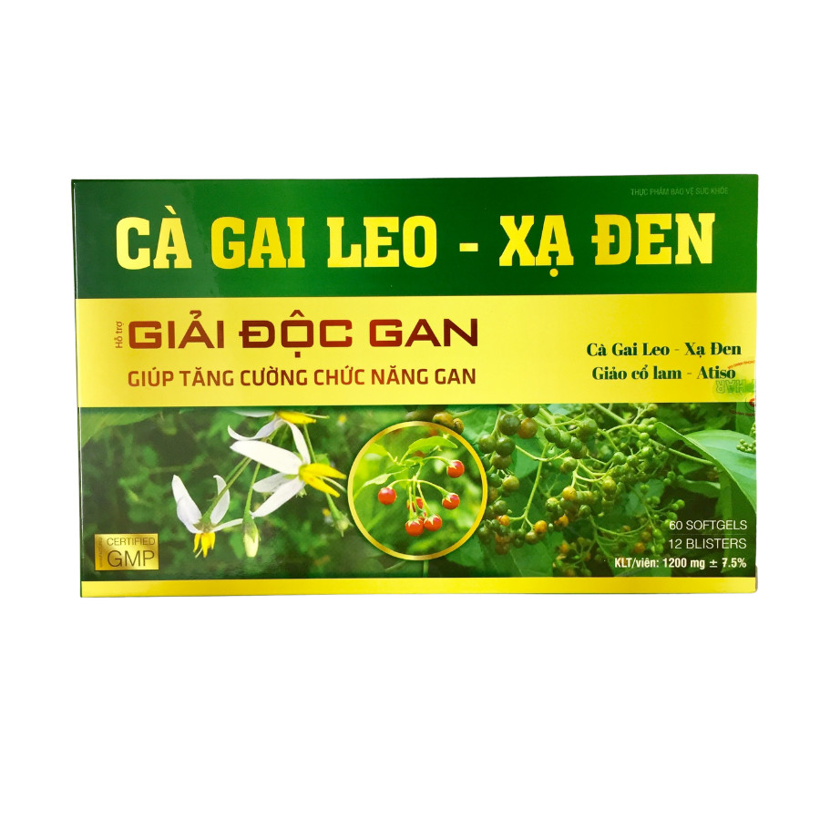 Cà gai leo - xạ đen giải độc gan Akopha Pháp (H/60v)