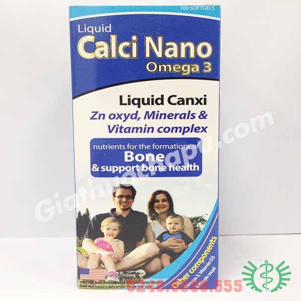 Liquid calci nano omega 3 MediUSA (H/1Lọ/100v)
