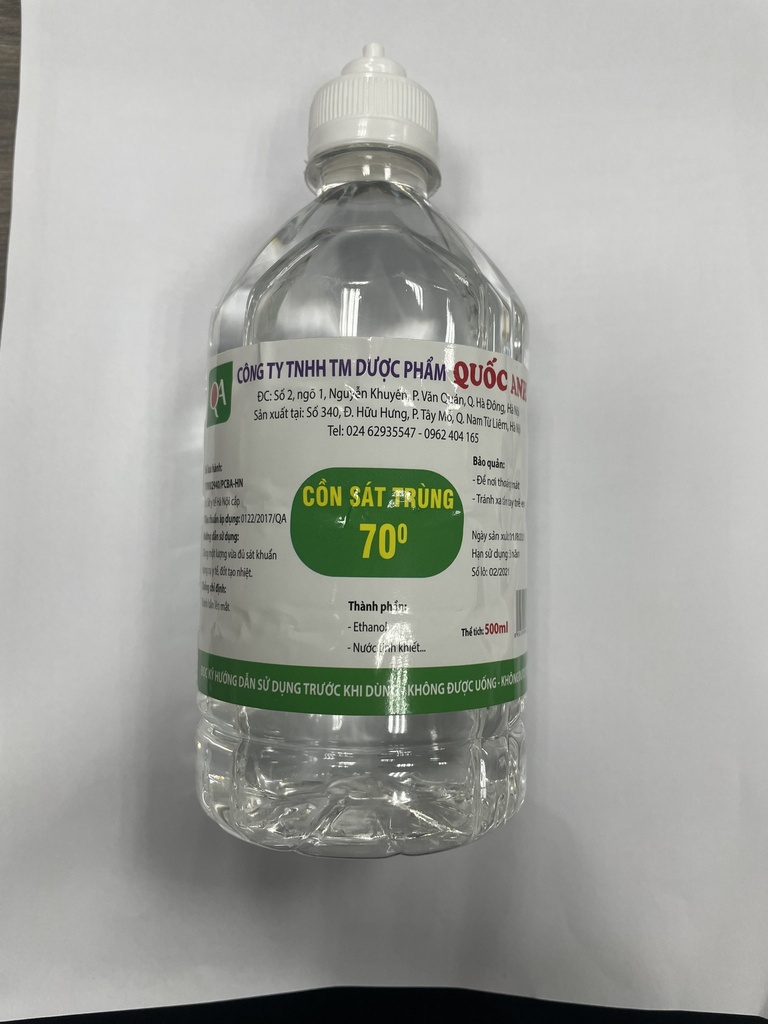 Cồn 70 độ Quốc Anh  (Chai 500ml) Date 08/2024