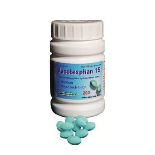 Vacotexphan 15 Dextromethorphan Hydrobromid 15mg Vacopharm (Lọ/200v)