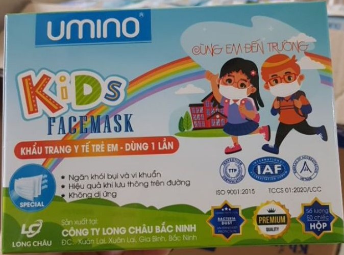 Khẩu trang y tế Kids Facemash Umino (H/50c)