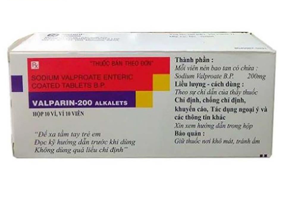 Valparin 200 sodium valproate BP 200mg Ấn Độ (H/100v)