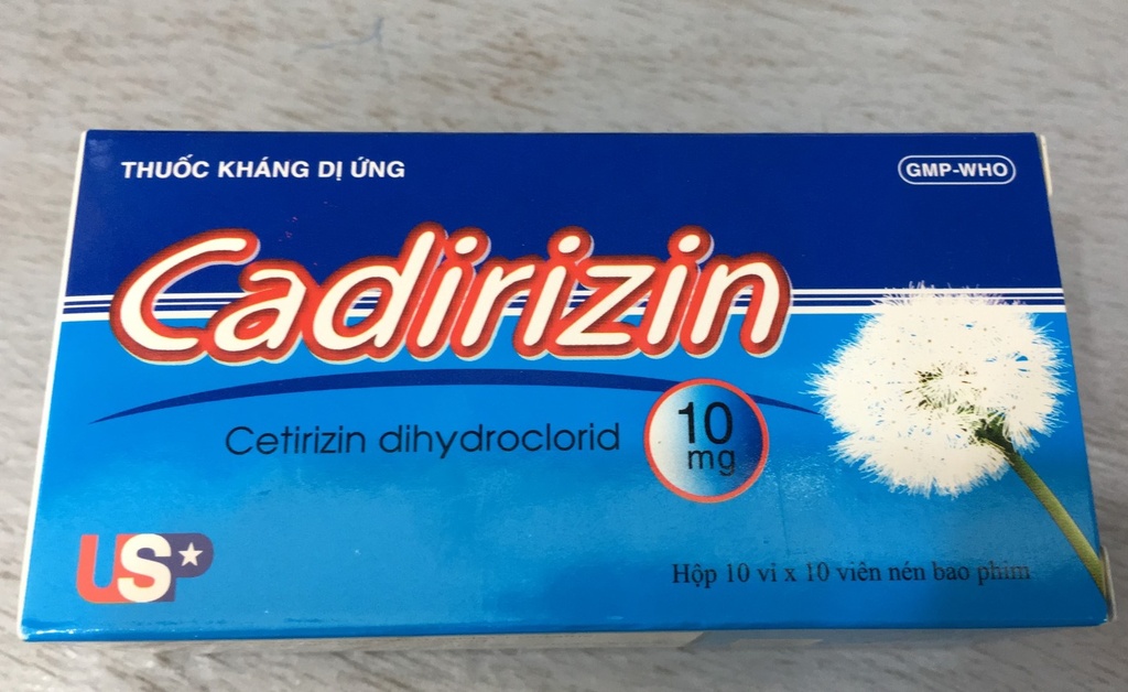 Cadirizin cetirizine dihydrochloride 10mg USP (H/100v)