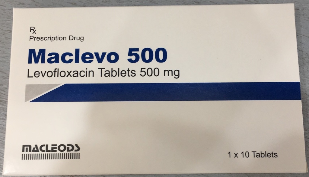 [T06309] Maclevo 500 levofloxacin 500mg Ấn Độ (H/10v) Date 07/2027