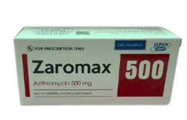 [T06402] Zaromax Azithromycin 500mg Hậu Giang (H/30v) Date 06/2027