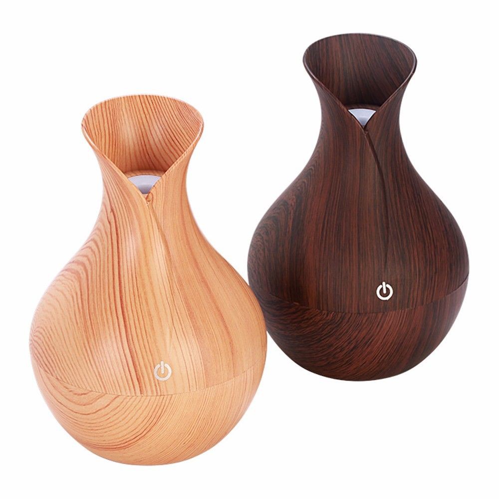 [T06457] Đèn Xông Tinh Dầu Ultrasonic Aroma Humidifier Light wood grain 200ml (H/1máy)