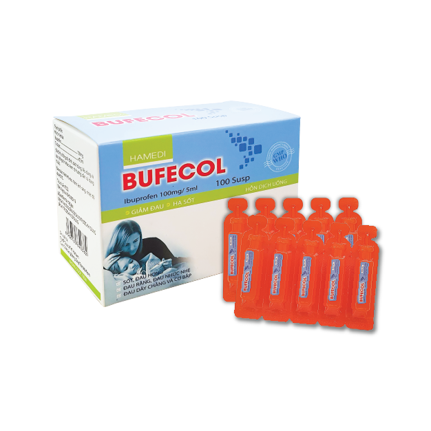 [T06522] Bufecol Ibuprofen 100mg/5ml Hà Nam (H/20o/10ml) Date 06/2026