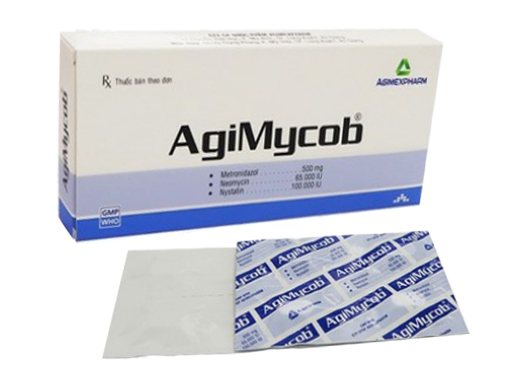 [T06714] AgiMycob metronidazol 500mg đặt phụ khoa Agimexpharm (H/10v)