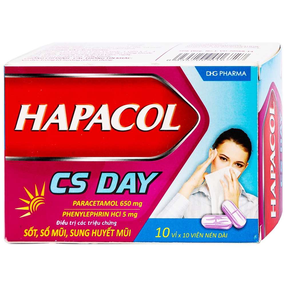 [T06736] Hapacol CS Day paracetamol 650mg DHG Hậu Giang (H/100v)