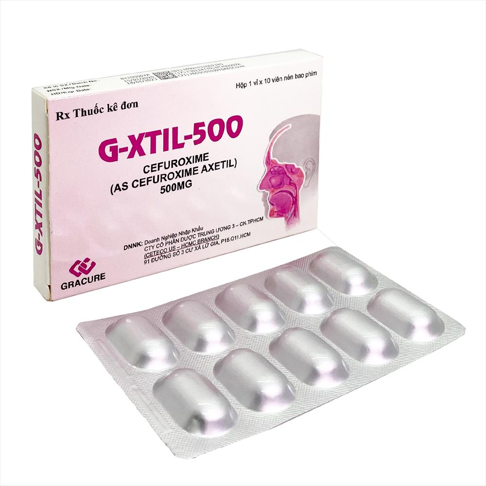 [T06781] G-XTIL 500 cefuroxime 500mg Ấn Độ (H/10v)