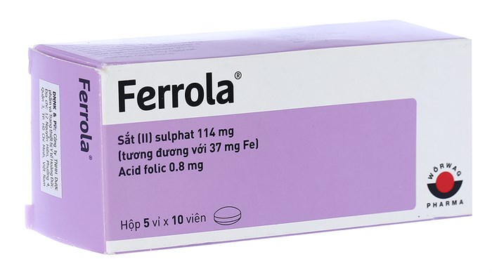 [T07023] Ferrola Sắt Acid Folic Đức (H/50v) Date 07/2027