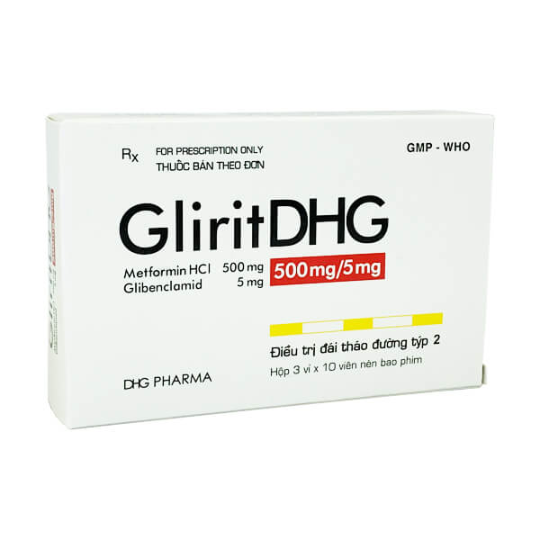 [T07034] GliritDHG 500mg/5mg DHG Hậu Giang (H/30v)