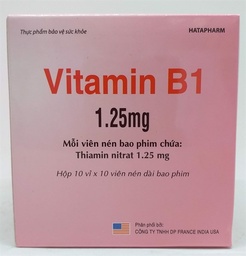 [T07196] Vitamin B1 thiamin nitrat 1.25mg Hà Tây (H/100v)