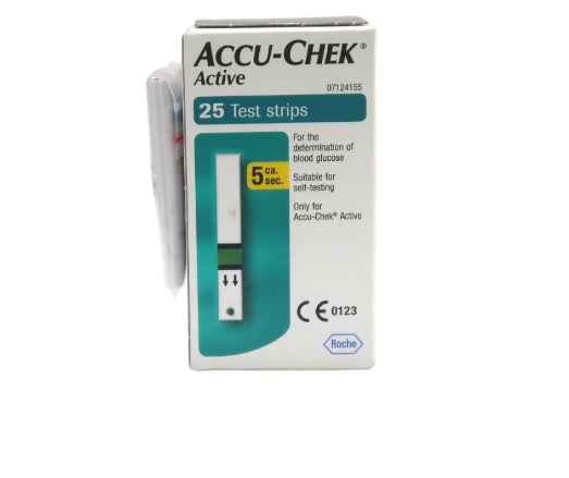 [T07285] Que thử đường huyết Accu Chek ative Roche Đức (H/25 que) Date 11/2026