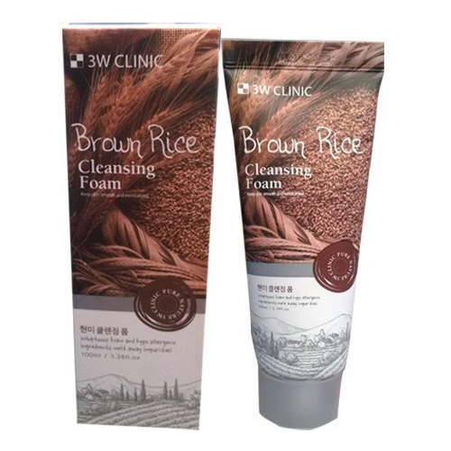 [T07339] Brown rice cleansing foam sữa rửa mặt lúa mạch 3W Clinic (Lọ/100ml) Date 09/2027